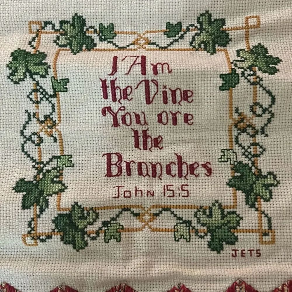 Hand Embroidered Bible Verse - Picture 2 of 3